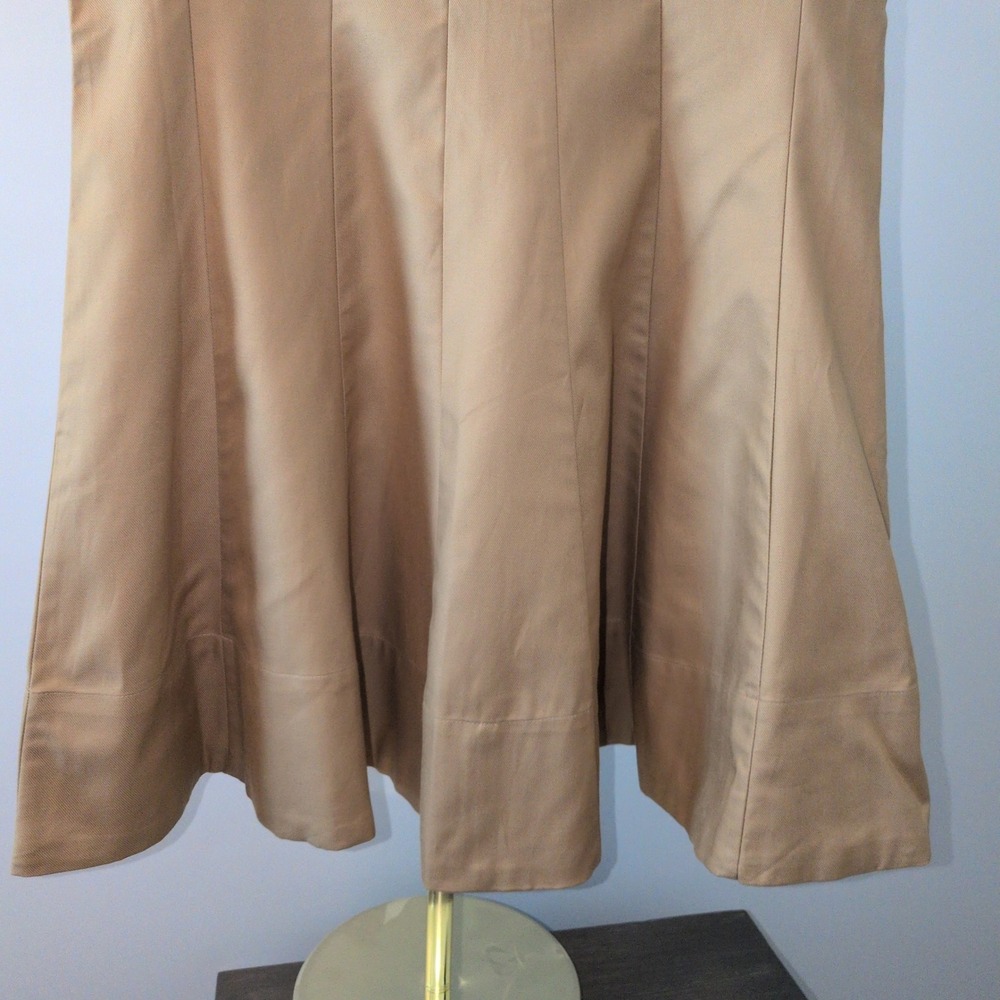 NWT Banana Republic Twill Dress Women 14 Khaki Fit Flare‎ Tailored Knee Length - Picture 6 of 14